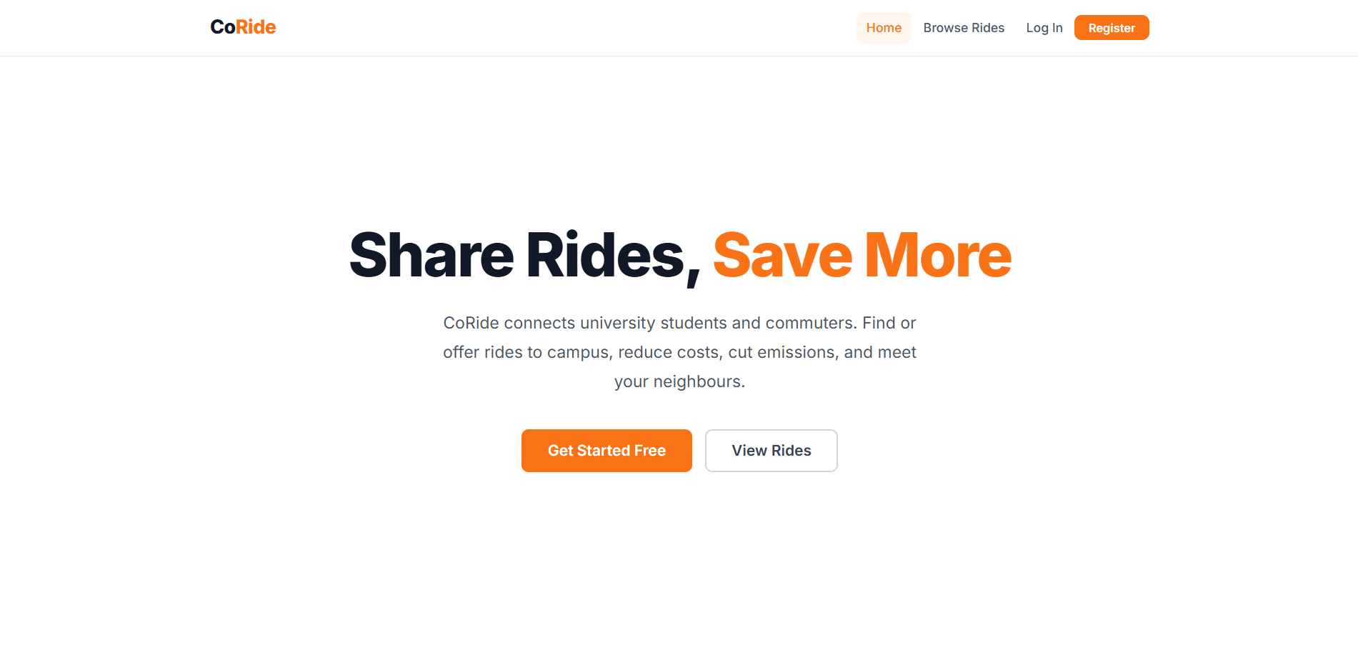 CoRide screenshot