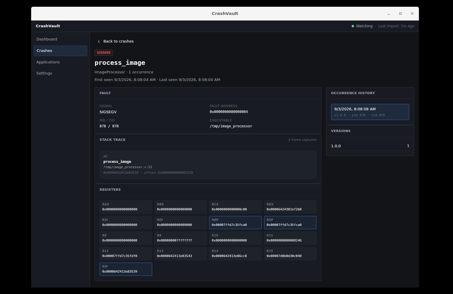 CrashVault screenshot